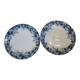 Pair of antique asparagus plates "Récamier" in Terre de Fer, Sarregue