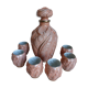 Bottle and six porcelain cups from Couleuvre