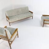 Set van designer bank + 2 fauteuils 'Sliedrecht' - opnieuw bekleed