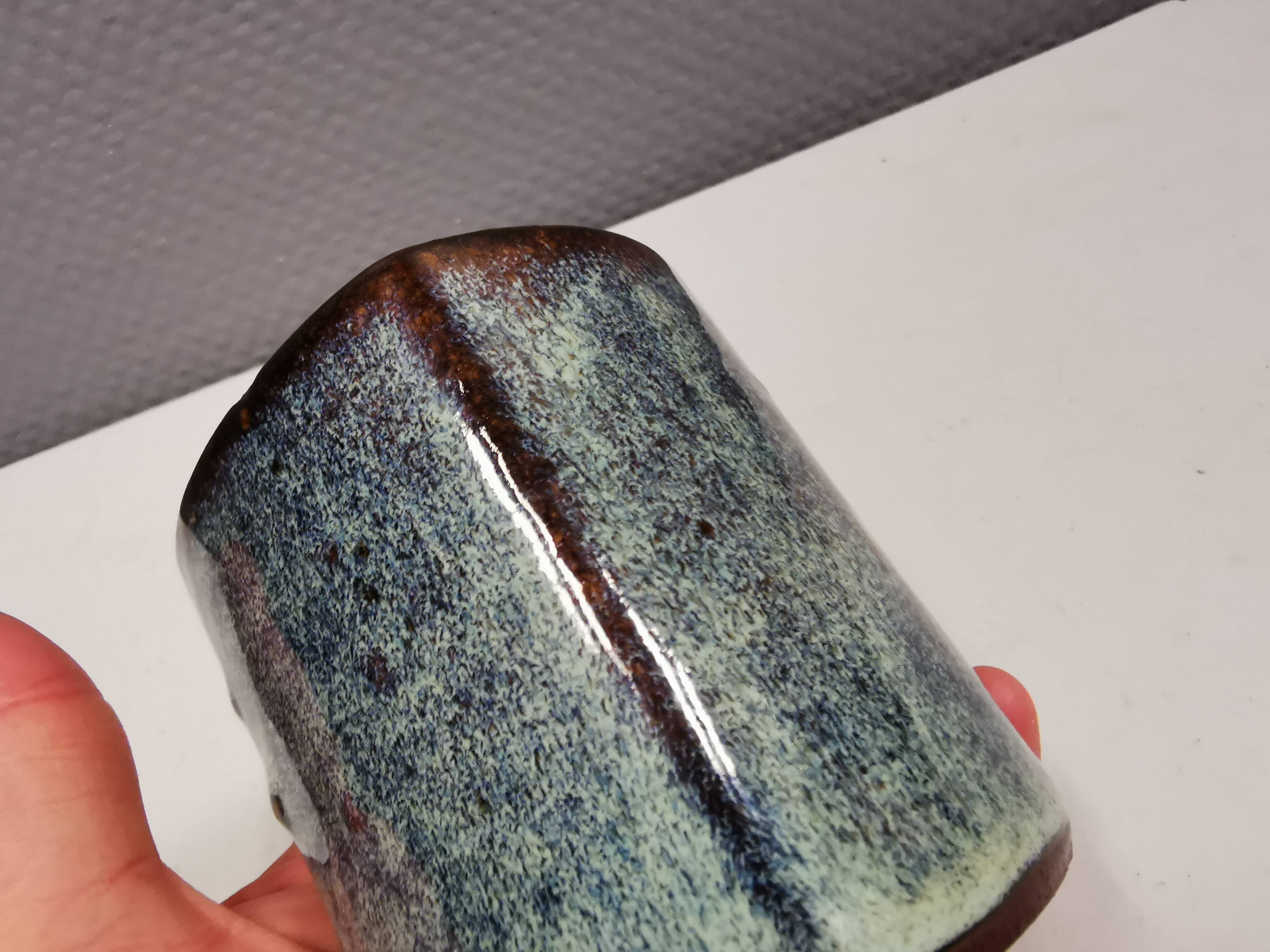 Vase in several shades of blue, from Danish stogo art pottery