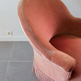Old pink toad armchair