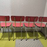 4 vintage red formica chairs