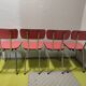 4 chaises formica rouge vintage