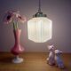Vintage art deco globe pendant light in pale pink opaline.