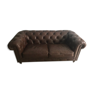 Chesterfield 2 seater brown leather
