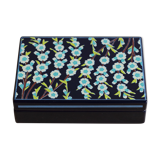 Enamelled sheet metal box floral pattern by Jean Neuhaus