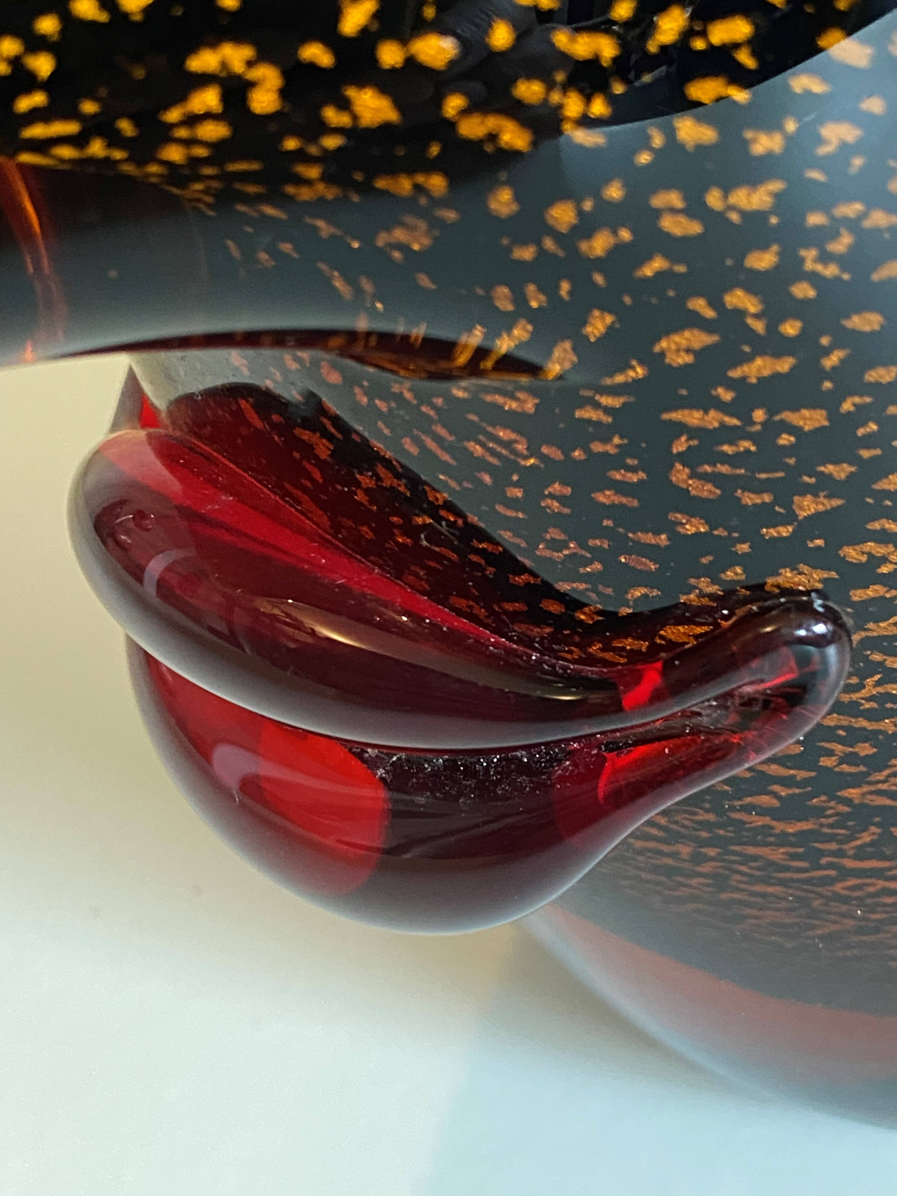 Fish head vase in Murano glass from the 1980s.