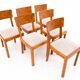 Ensemble de six chaises Art Déco, Pologne, années 1940.