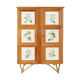 Split bamboo cabinet and engravings under glass 1960