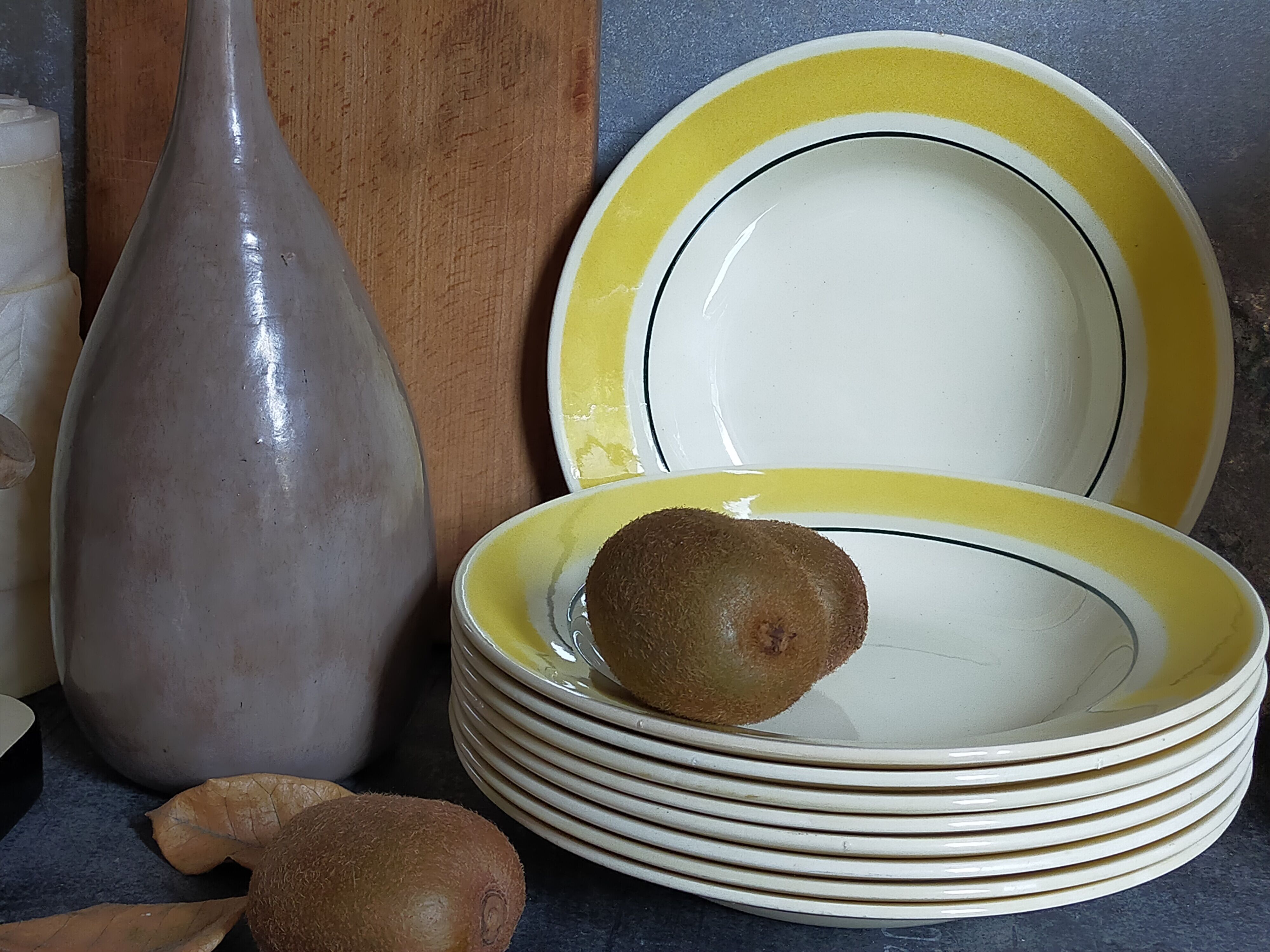 Nine plates faience of gien creation primefleur service caroline vintage