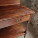 Antique mahogany console with drawer and shelf, French serving table, circa 1900.