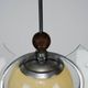 1930s Italian Art Deco Pendant Light with Etched Glass and Amber Globe