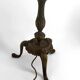 Bronze floor lamp with Tiffany-style stained glass shade – 20th century