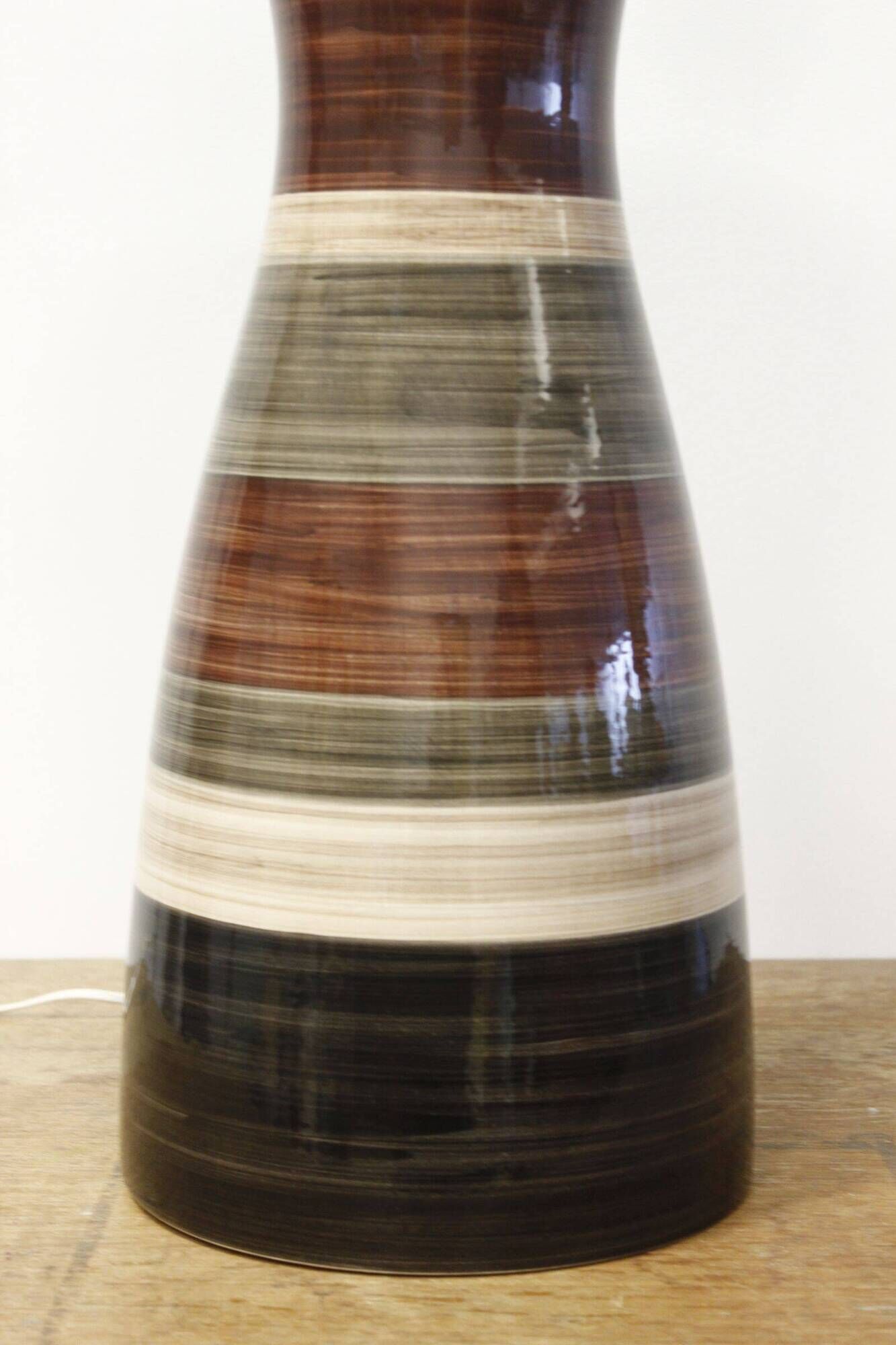 ceramic diabolo lamp base from Faïenceries de Charolles for Roche Bobois