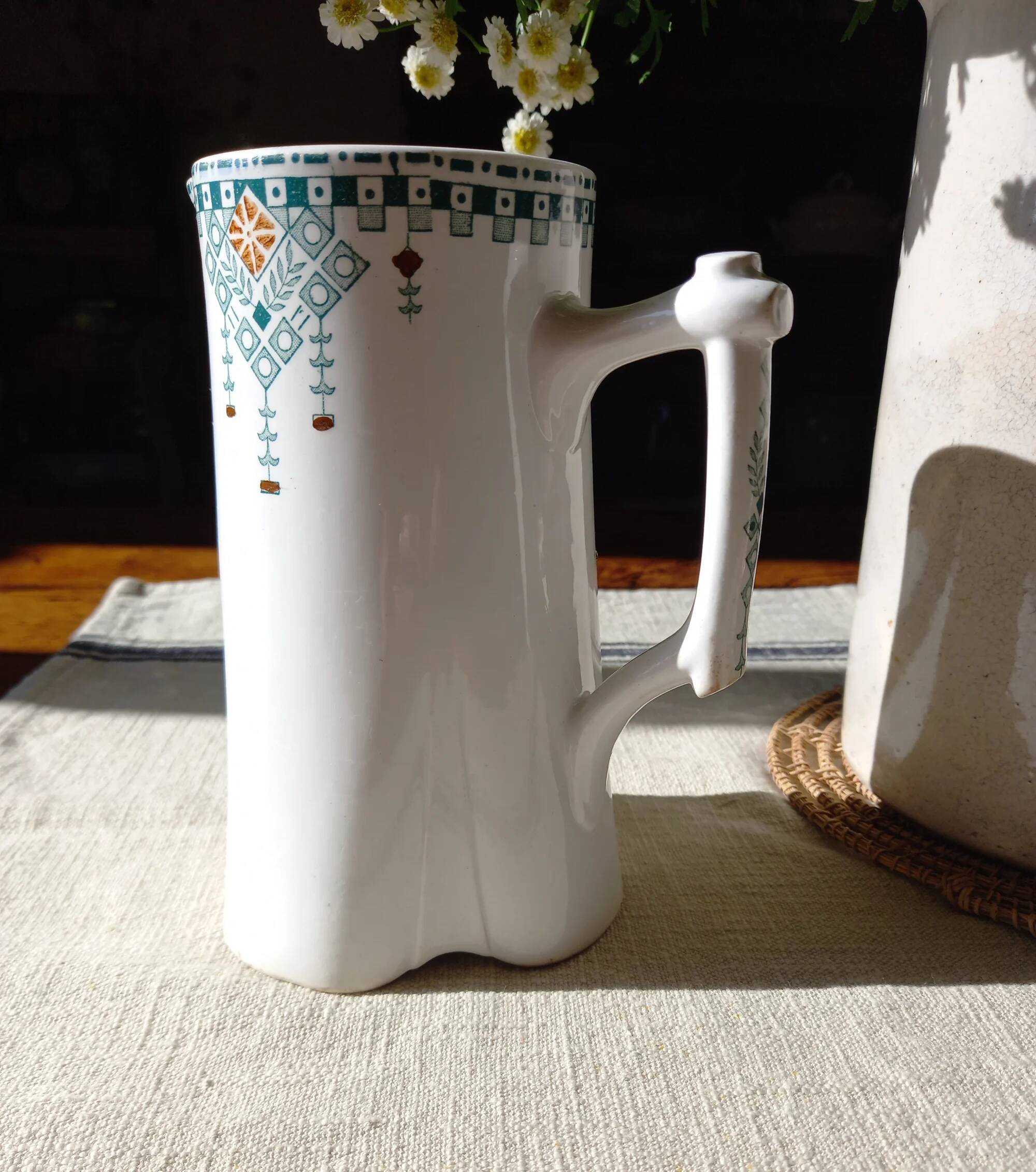 Art Deco pitcher in Longwy ironstone, 1911