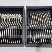 Christofle – 12-piece silver-plated fish cutlery set, Marly model