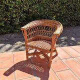 Vintage rattan children's armchair 1960