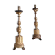 Pair of gold candlesticks with leaf