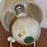 Alabaster ball lamp foot with rope lampshade