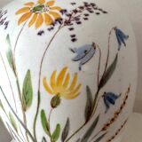 Ceramic vase with hand-painted wildflowers by Lars Thorén for Rörstrand, 1960s