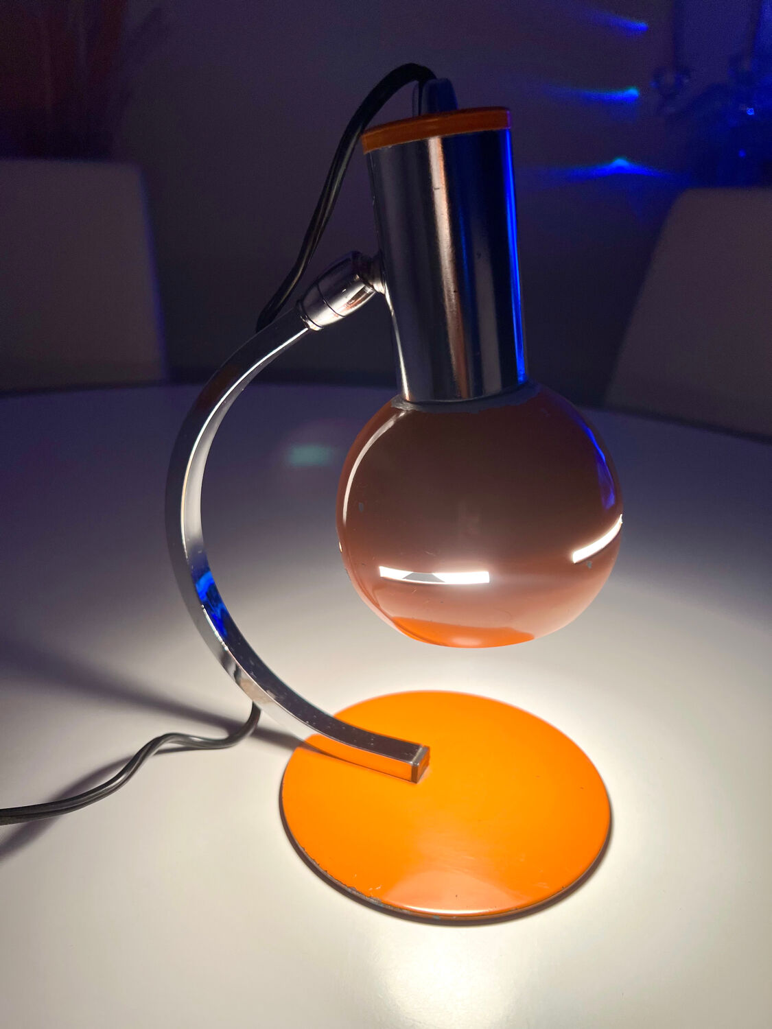 Targetti lamp vintage 1960s space age orange chrome