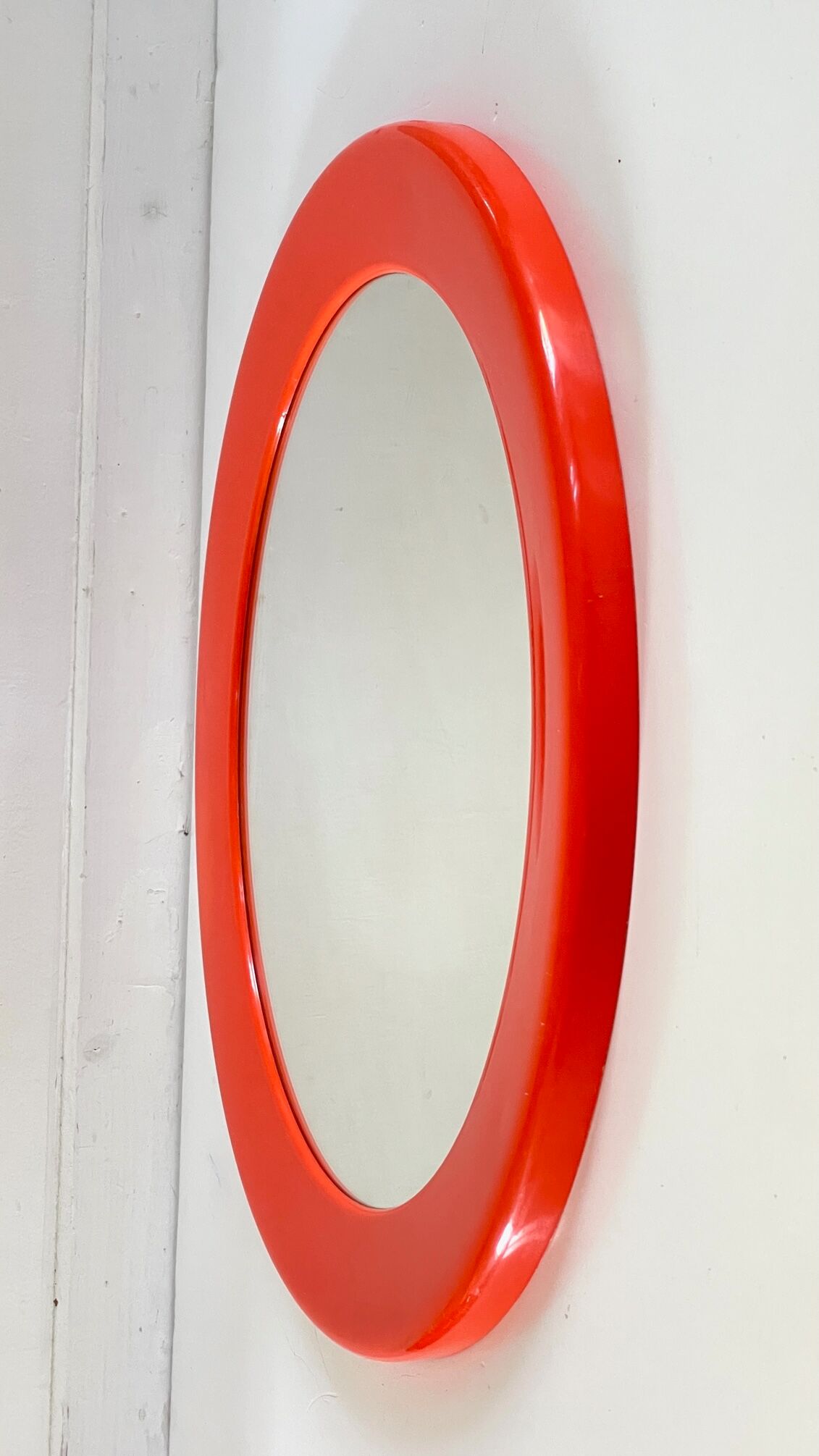 Round orange wall mirror by syla 70 years