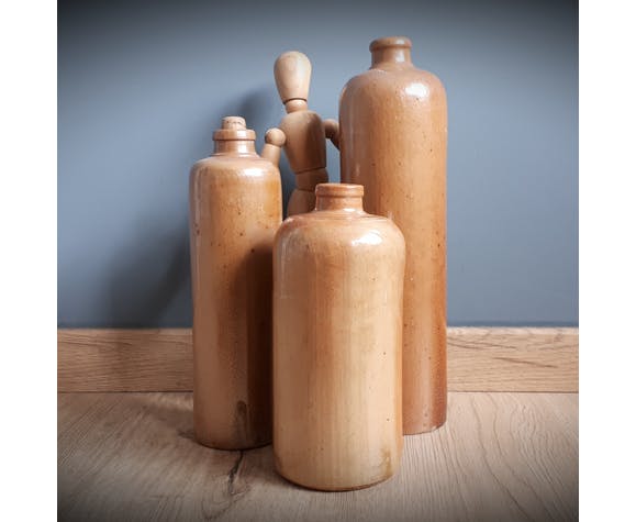 Lot of old sandstone bottles