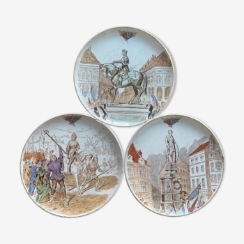 Trio of plates to the glory of Joan of Arc