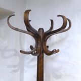 Ancien portemanteau perroquet en bois courbé