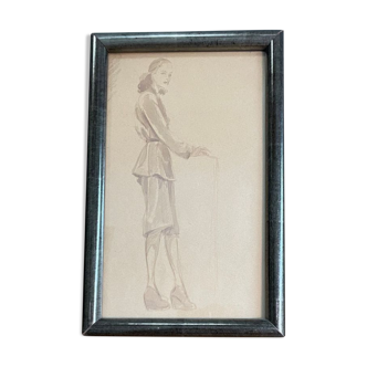 Framed fashion drawing