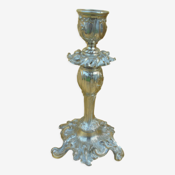 Louis XV style silver bronze candle holder