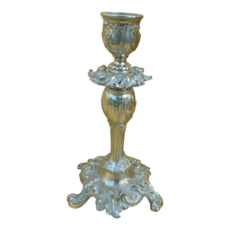 Louis XV style silver bronze candle holder
