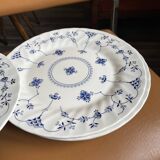 5 Grandes assiettes faïence à fleurs bleues