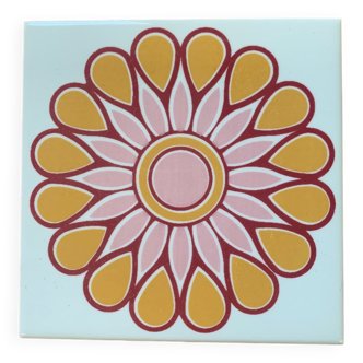 Vintage trivet 1979 Villeroy & Boch - orange flower