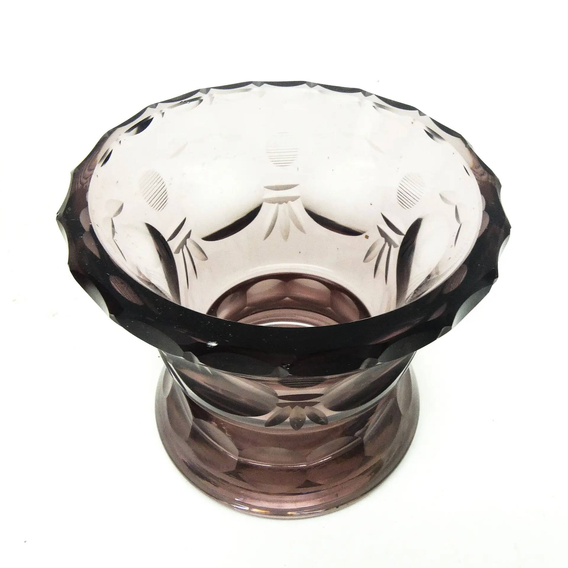 Vase Art Déco, cristal, Moser, Tchécoslovaquie, années 1930