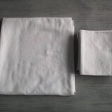 Nappe ancienne damassée 150x145cm+6 serviettes