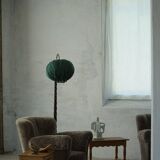 Organic Swedish floor lamp from the mid-century in burnt wood, Wabi Sabi, 1950s