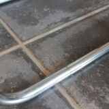 Side table end of sofa vintage chrome and smoked glasses 1970