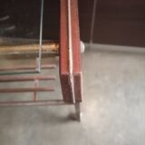 Side table served vintage casters 1960 Italian style metal glass