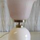 Lampe à poser en verre opalin rose - mid. XXeme
