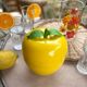 Vintage yellow plastic "apple" ice bucket from the 1970s.