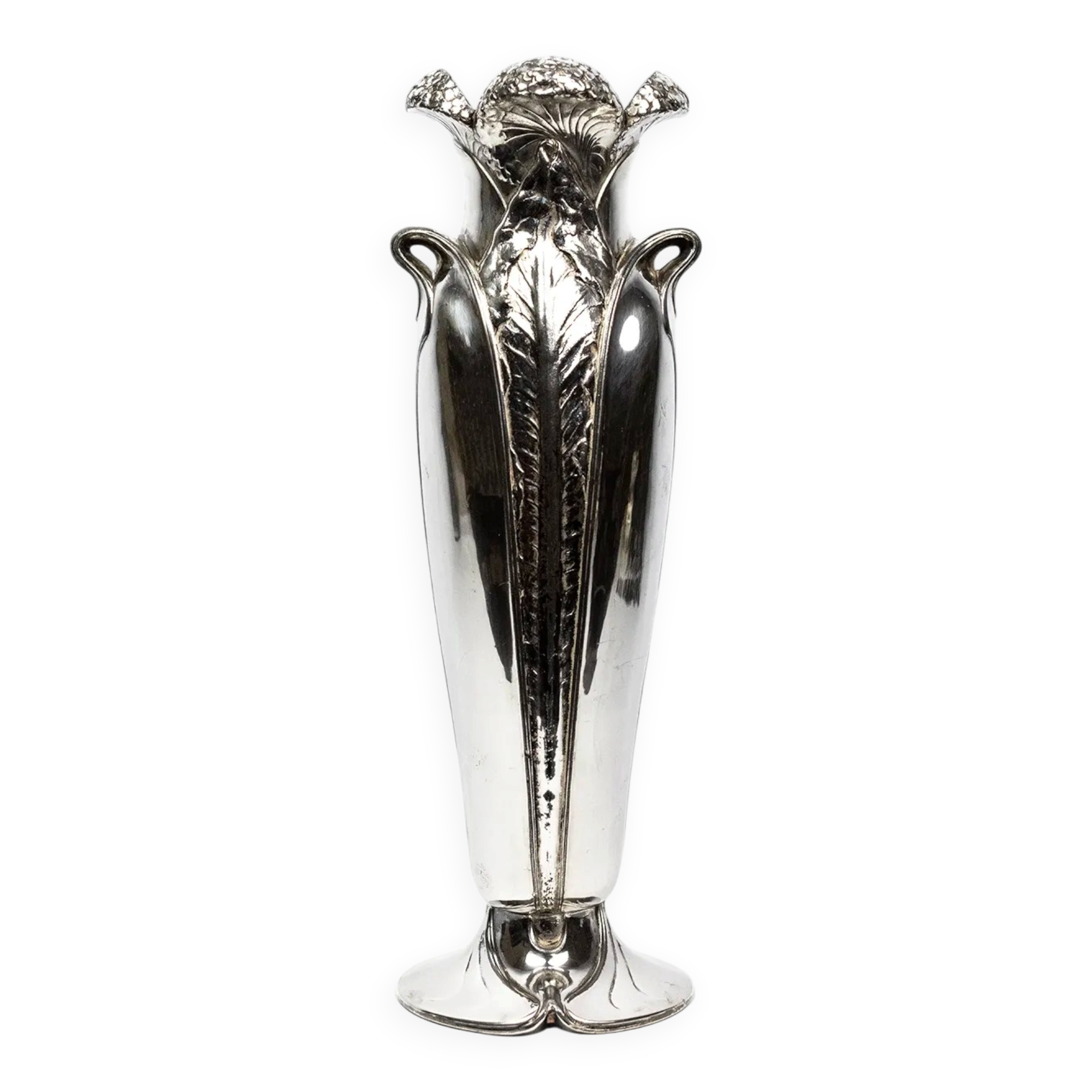 Ombelle vase in silver-plated metal — Art Nouveau Gallia, Christofle, 1904
