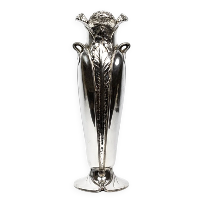 Vase Ombelle en métal argenté — Art nouveau Gallia, Christofle, 1904