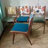 Suite of 4 vintage chairs 70 years