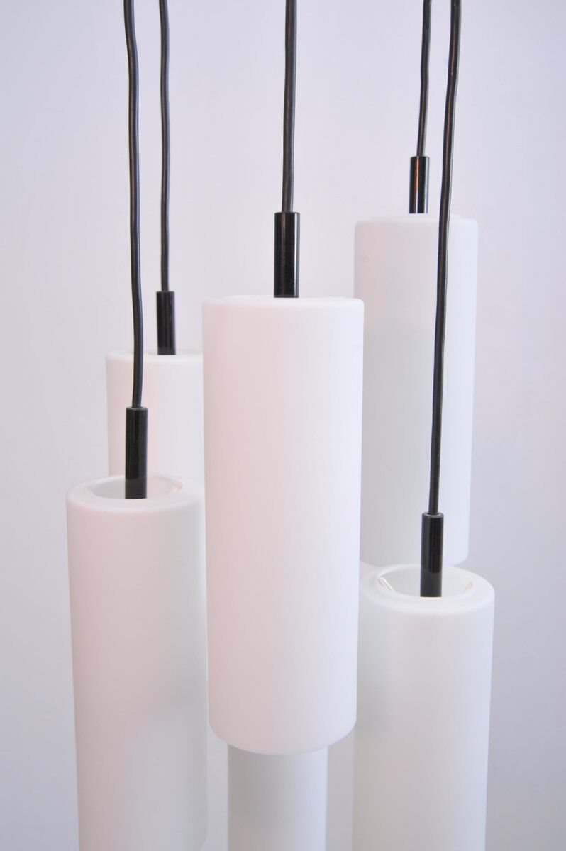 Cascade Ceiling Lamp with 6 Glass Tubes by Staff Leuchten, 1970s
