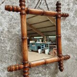 Vintage mirror faux bamboo 39x44cm