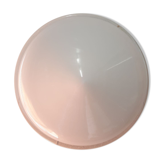 Vintage wall light in white and transparent murano glass.
