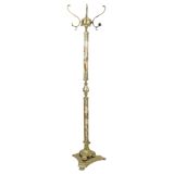 Hollywood Regency Coat Rack Onyx and Brass Fifties 167cm