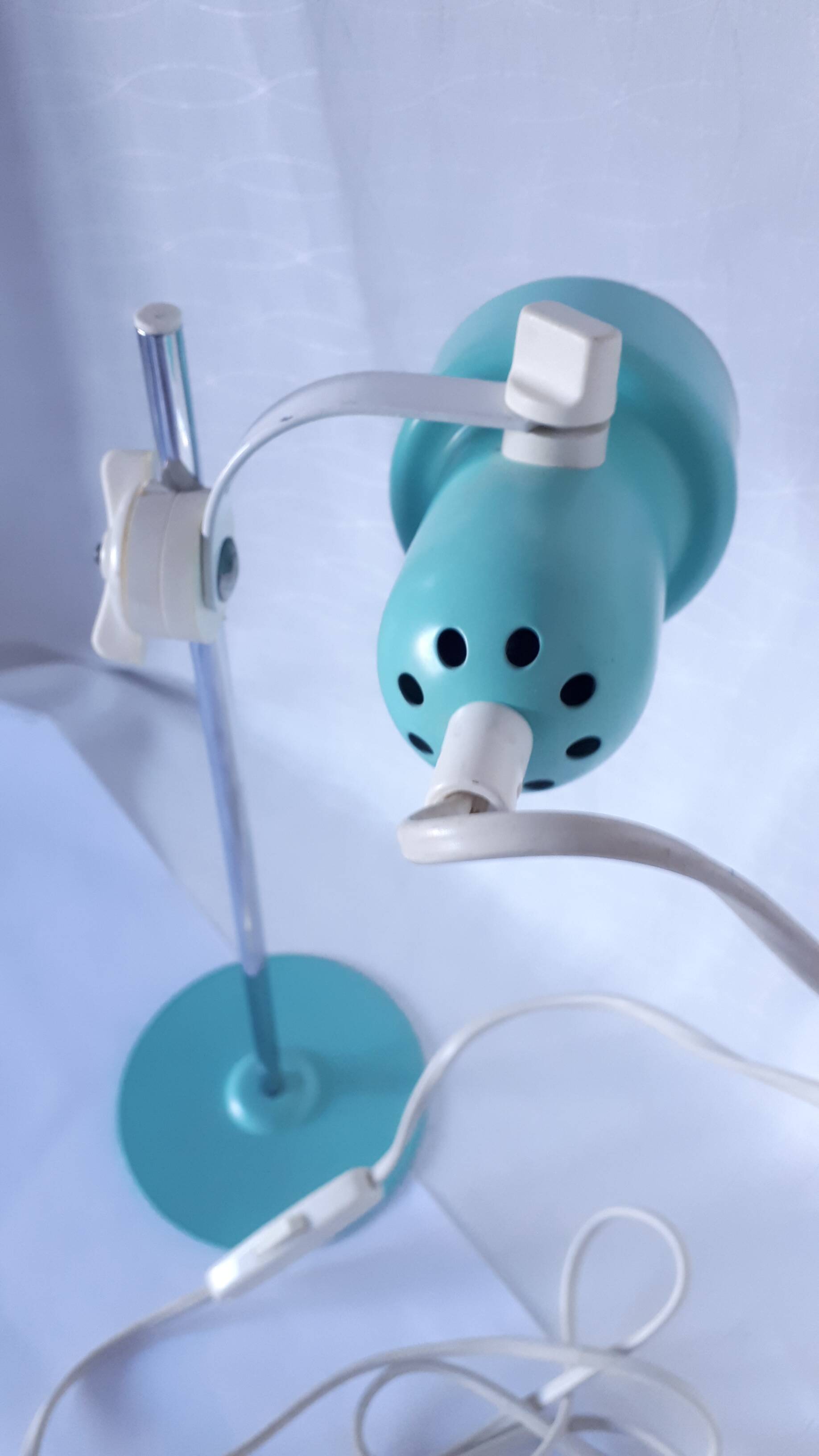 Turquoise blue articulated lamp
