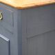 Antique solid wood sideboard – Deep blue & wooden top